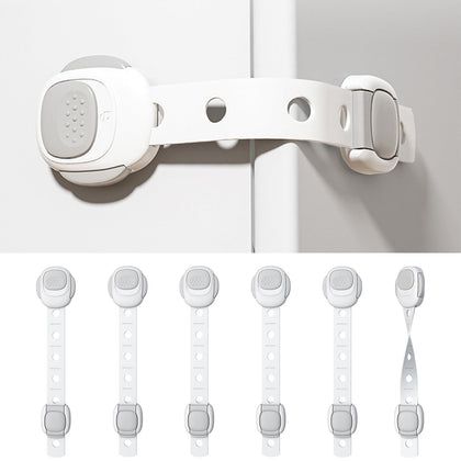 Cabinet Locks Baby Proofing Straps - Child Proof Refrigerator Lock Pack 6 Stove Oven Locks Door Strap for Kids Childproof Safety Cupboard Locks, 3M Adhesive No Screw Latches for Drawer Toilet Lock