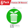 Recycle and Trash Logo Stickers - Organize Trash - for Metal or Plastic Garbage cans, containers and Bins - Indoor & Outdoor - Home, Kitchen, Office - Premium Decal (Compost, Small)