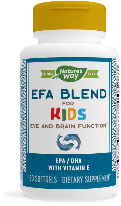 Nature's Way EFA Blend for Kids with vitamin E, Supports Eye and Brain Function*, 120 Softgels