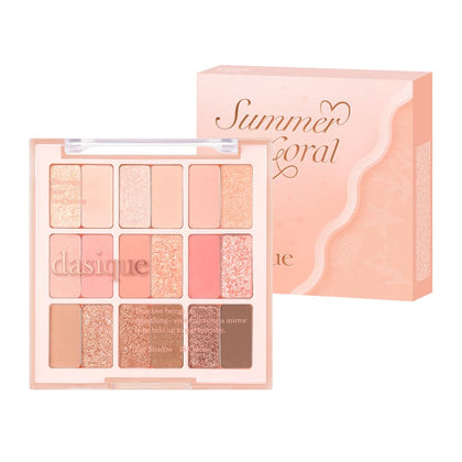 Dasique Shadow Palette #23 Summer Coral l Vegan, Cruelty-Free l 18 Blendable Shades in Smooth Matte and Shimmer Finishes with Gorgeous Pearls