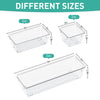 WOWBOX 6 Pack Clear Drawer Organizer Set, Acrylic Drawer Storage Trays, Storage Bins for Makeup, Cosmetics, Jewelries, Utensils, Gadgets, Office