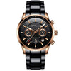 CRRJU Watches Black Mens Date Analog Quartz Elegant Stainless Steel Wrist Watches Rose Gold