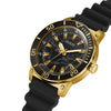 GUESS US Men's Gold-Tone and Black Silicone Analog Watch, One, Multicoloured, GW0420G2