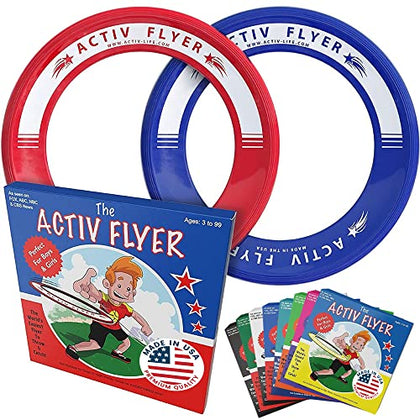Activ Life Kids Flying Rings, 2 Pack, Blue/Red, for Boys and Girls, for Kids, Fun Outdoor Ideas, Play Outside Disc Games