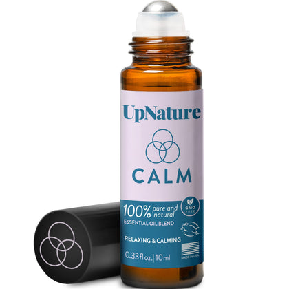 Calm Essential Oil Roll On Blend - Stress Relief Gifts for Women - Calm Sleep, Destress & Relaxation Aromatherapy Oils with Peppermint Oil & Ginger Oil - Perfect Stocking Stuffer