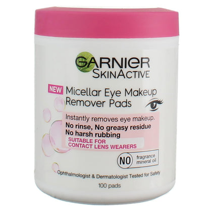 Micellar Eye Makeup Remover Pads, 100 Pads (Pack of 2)
