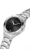 GUESS Silver-Tone and Black Analog Watch