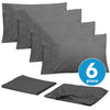 Bed Sheets Queen Size Grey - 6 Piece 1500 Supreme Collection Fine Brushed Microfiber Deep Pocket Queen Sheet Set Bedding - 2 EXTRA PILLOW CASES, GREAT VALUE - Queen, Gray