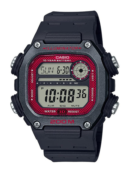 Casio 10 Year Battery Quartz Watch with Resin Strap, Black, 27.2 (Model: DW-291H-1BVCF)
