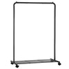 SONGMICS Clothes Rack with Wheels, 36 Inch Garment Rack, Clothing Rack for Hanging Clothes, with Dense Mesh Storage Shelf, 110 lb Load Capacity, 2 Brakes, Steel Frame, Black UHSR25BK