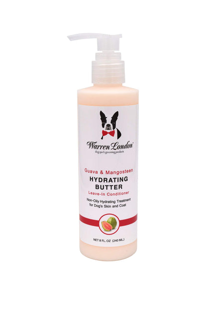 Warren London Hydrating Butter Leave In Pet Conditioner for Dogs | Lotion Skin and Coat Aloe Puppy & Dog Hair Detangler, Dry Skin, Fur Dandruff Use After Shampoo Bathing Made in USA Guava 8oz