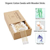 400 Count Bamboo Cotton Swabs with Wooden Sticks,Biodegradable & Sustainable Organic Cotton buds,Plastic-Free Bamboo Q Tips for Ears Swabs & Makeup by YILEAITECH