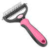 XLCL pet Pet Grooming Tool - 2 Sided Undercoat Rake for Cats and Dogs - Safe Dematting Comb for Easy Mats & Tangles Removing - No More Nasty Shedding and Flying Hair