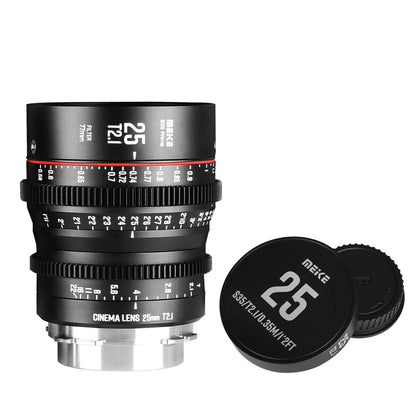 MEKE 25mm T2.1 Super 35 Prime Manual Focus Cinema Lens for PL-Mount Cine Camera Compatible with C700 PL, ARRI Amira, Alexa Mini etc.