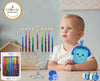 Dripless Hanukkah Candles, Multicolored Striped Deluxe Tapered Decorations, Chanukkah Menorah Candles for All 8 Nights of Chanukah (Single-Pack)