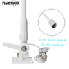 TWAYRDIO 43-Inch VHF Marine Antenna, Heavy Duty White Fiberglass Boat Antenna 3dBi Gain W/22.9ft Low Loss RG58 Coaxial Cable Built-in PL259 Connector and Nylon Ratchet Mount for Midland Uniden Radios