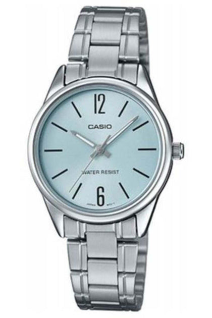 Casio #LTP-V005D-2B Women's Standard Stainless Steel Blue Dial 3-Hand Analog Watch