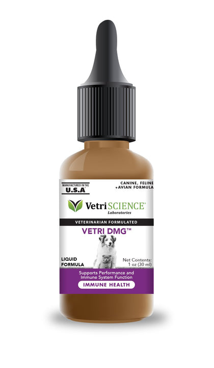 VETRISCIENCE Vetri DMG Liquid, 30mL Dropper - Supports Immune System, Stamina, Skin Irritation, Watery Eyes, and Performance for Dogs and Cats