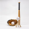 xuetbe Wood Baseball Display Tripod Holder Sports Official Baseball Autograph Display Stand for Tenni, Softball and Other Small Spherical Objects- Consists of 3 Mini Baseball Bats & 1 Ring (6 inch)