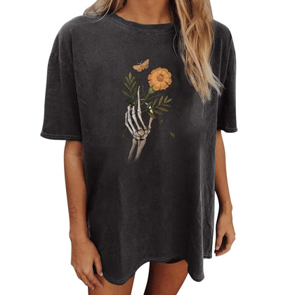 Wukreran Slightly Stoopid Shirt Womens Summer Tops Dressy Casual Vintage T Shirts Crewneck Short Sleeve Blouses Oversized Graphic Tees for Women Daily Deals Vintage Graphic Tees