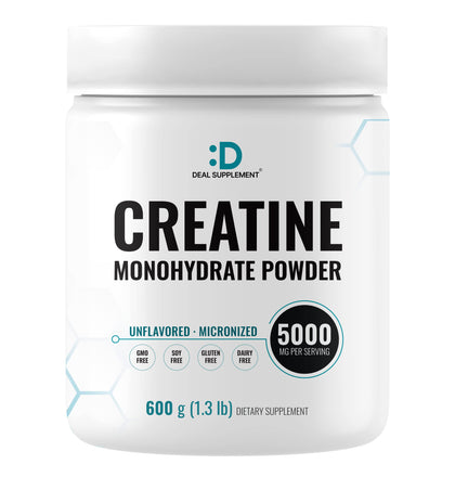 Creatine Monohydrate Powder 600 Grams (1.32lb), Unflavored | Pure | Micronized Creatine Powder, 5000mg(5g) Per Serving, 4 Month Supply, Vegan | Keto, Non-GMO, No Filler, No Additives - 120 Servings