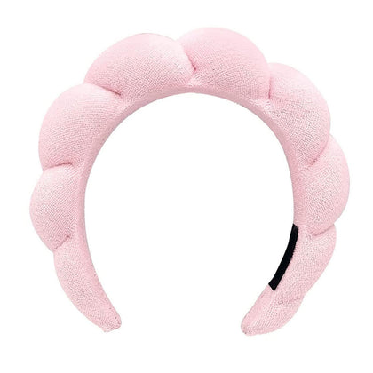 Yiwafu Spa Headband for Women, Sponge Headband for Washing Face, Makeup Headband, Skincare Headbands for Makeup Removal, Shower, Hair Accessories, Terry Cloth Headbands for Women(Pink)