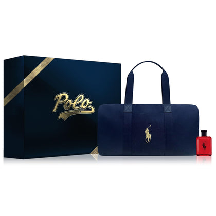 Ralph Lauren - Polo Red - Eau de Toilette - Cologne for Men - 2-Piece Christmas Holiday Gift Set - 4.2 Fl Oz Cologne & Duffle Bag