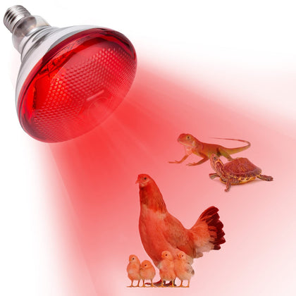 YEAOI Heat Lamp for Chickens Coop Brooder and Reptile Heat Bulb 150 Watt Infrared Red Light