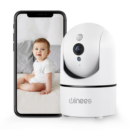 winees Baby Monitor, 1080P Indoor Camera with Night Vision, Surveillance Camera Security Home Dog Pet Monitor with App, Motion Sensor Detection 2 Way Audio WiFi Alexa Camera