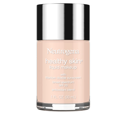 Neutrogena Healthy Skin Liquid Makeup Foundation, Broad Spectrum SPF 20 Sunscreen, Lightweight & Flawless Coverage Foundation with Antioxidant Vitamin E & Feverfew, Natural Ivory, 1 fl. oz