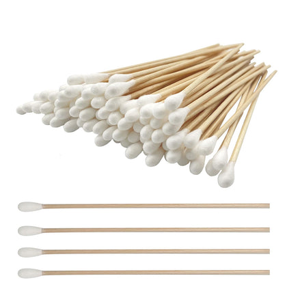6 Inch Long Cotton Swabs,600pcs Cotton Swabs,Long Cotton Swabs with Wooden Handle,Great for Gun Cleaning,Pet Care and Makeup