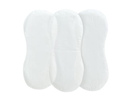 Quilted Bamboo Changing Pad Liner, Fits in Peanut Shaped Super Soft Peanut Changer Liners are Warm On a Baby's Back, Thicker Waterproof Pads are Machine Washable - 3 Pack