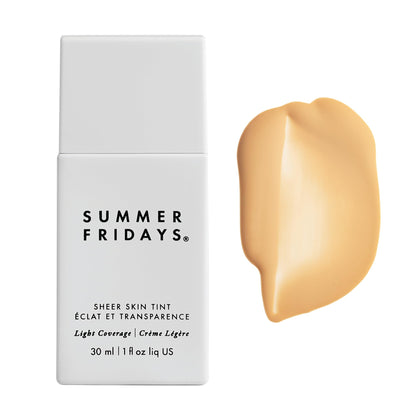 Summer Fridays Sheer Skin Tint - Tinted Moisturizer with Hyaluronic Acid - Helps Diminish Uneven Skin Tone - Sheer to Light Coverage - Shade 3 - Light with Golden Undertones (1 Fl Oz)