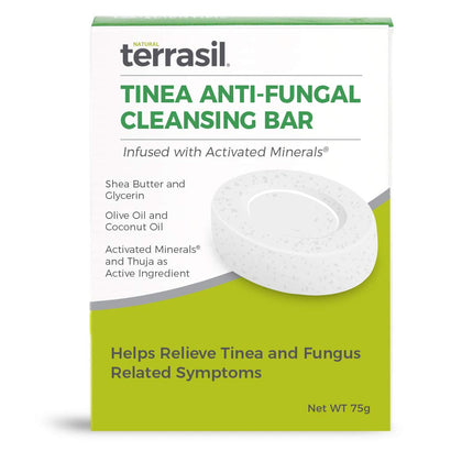 Tinea Soap for Tinea Versicolor Relief - Natural Anti-Fungal Medicated Cleansing Soap Bar by Terrasil (75gm)