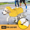 SlowTon Dog Raincoat, Adjustable Dog Rain Jacket Clear Hooded Double Layer, Waterproof Dog Poncho with Reflective Strip Straps and Storage Pocket for Small Medium Large Dog(XL)