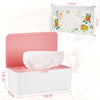 Whiidoom Diaper Wipes Dispenser Wipes Holder, Wipes Tissue Case Keeps Wipes Fresh Tissue Wipes Container with Lid (Pink)