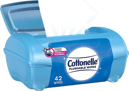 Cottonelle Fresh Flushable Moist Wipes, Pop-up Tub, 42 Count (Pack of 3) 126 Wipes Total with Aloe Vera and Vitamin E