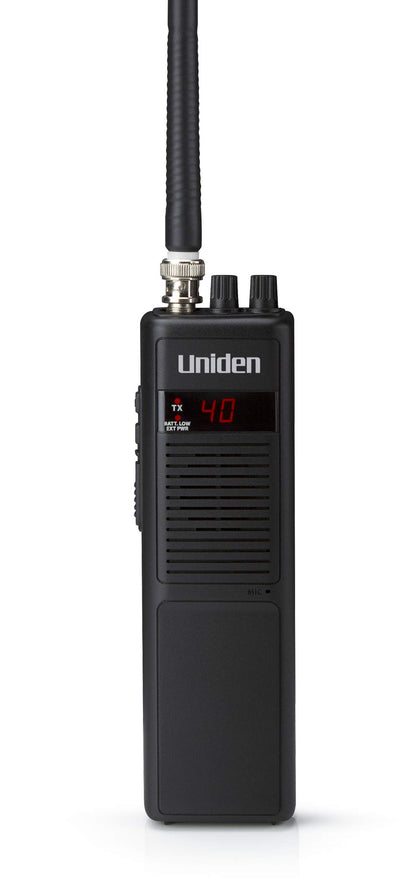 Uniden PRO401HH Professional Series 40 Channel Handheld CB Radio, 4 Watts Power with Hi/Low Power Switch, Auto noise cancellation, Belt Clip And Strap Included, 2.75in. x 4.33in. x 8.66in.