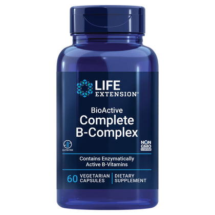 Life Extension Bioactive Complete B-complex, Heart, Brain And Nerve Support, Healthy Energy, Metabolism, Complete B Complex, 60 Vegetarian Capsules