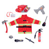 Lesheng space Kids Firefighter Costume, Pretend Fire Chief Outfit with Realistic Toy Kit, Halloween Role Play Dress Up Set for Toddlers Ages 3+
