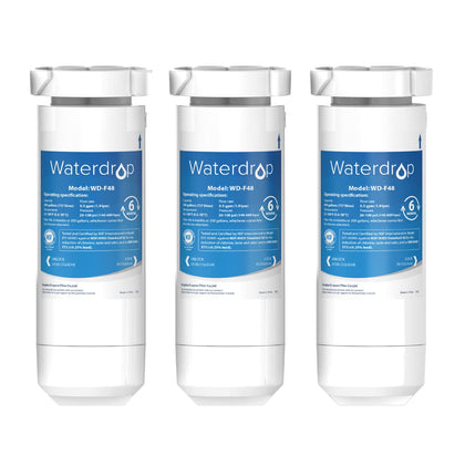 Waterdrop XWF Water Filter for GE® XWF Refrigerator, Replacement for GE® XWF, WR17X30702, 3 Filters