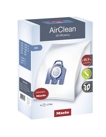 Miele AirClean 3D GN Vacuum Cleaner Bags, White, 1 Box