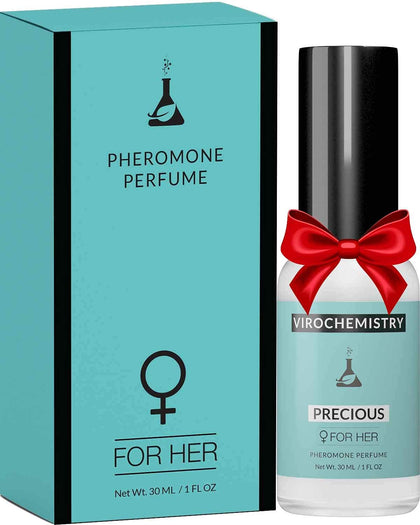 VIROCHEMISTRY Pheromones to Attract Men for Women (Precious) - Elegant, Ultra Strength Organic Fragrance Body Perfume (1 Fl. Oz)(Human Grade Pheromones to Attract Men)