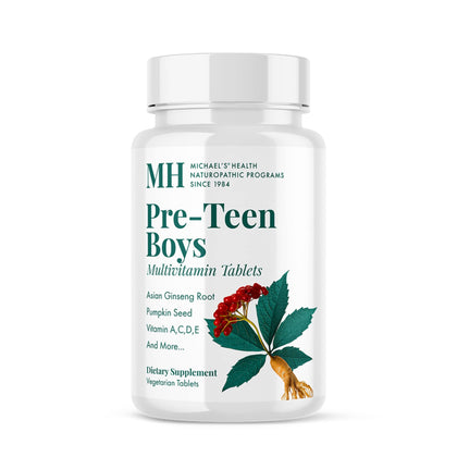 MICHAEL'S Health Naturopathic Programs Pre-Teen Boys Daily Multivitamin - 60 Vegetarian Tablets - with Male Herbal Blend - Kosher - 60 Servings
