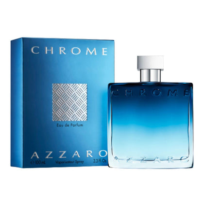 Azzaro Chrome Eau de Parfum - Fresh Aquatic Mens Cologne - Fougère, Aromatic & Woody Fragrance - Citrus Notes - Lasting Wear - Classic Clean Scent - Luxury Perfumes for Men - Full Size, 3.3 Fl. Oz