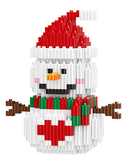 2023 Christmas Toys Building Blocks Christmas Snowman Micro Blocks Stacking Toys New Toys Holiday Present Box New Year Gifts for Kids Exercise Hands Skills and Intelligence(Snowman)