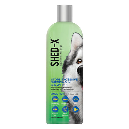 Shed-X Liquid Dog Supplement, 32oz - 100% Natural - Helps Dog Shedding, Fish Oil for Dogs Supports Skin & Coat, Dog Oil for Food with Essential Fatty Acids, Vitamins, and Minerals