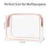 PACKISM Clear Makeup Bag - 3 Pack Beauty Clear Cosmetic Bag TSA Approved Toiletry Bag, Travel Clear Toiletry Bag, Quart Size Bag Carry on Airport Airline Compliant Bag, Rose Pink(for age 12 or above)