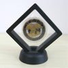 SH Challenge Coin Display Frame, 3D Floating Display Case Stand Holder, Medallion Medal Specimen Military Coin Clear Box (Black)