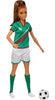 Barbie Soccer Fashion Doll with Brunette Ponytail, Colorful #16 Uniform, Cleats & Tall Socks, Soccer Ball 11.5 inches